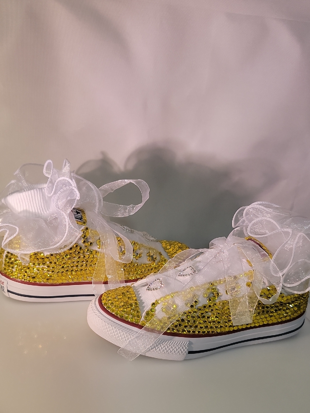 Converse Kids White and Yellow Embellished Shoes - Picture 6 of 6